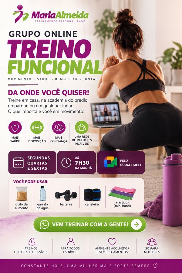 Turma de treino funcional on-line às 7h30